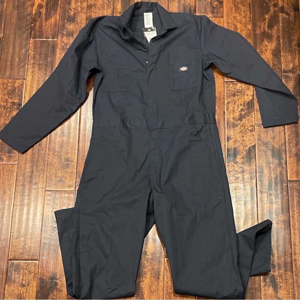Dickies Mens Coveralls Large Regular Long Sleeve Jumpsuit Workwear Navy NWT